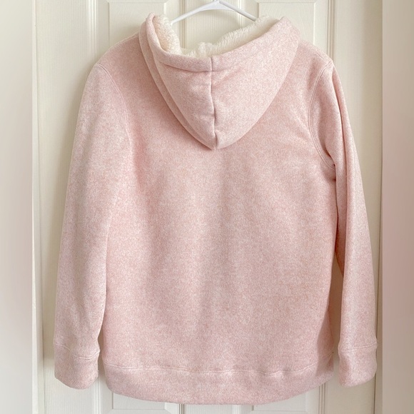 Old Navy 16 PLUS Full Zip Jacket Hoodie Sherpa Lined Sweater Knit PINK - Picture 4 of 7